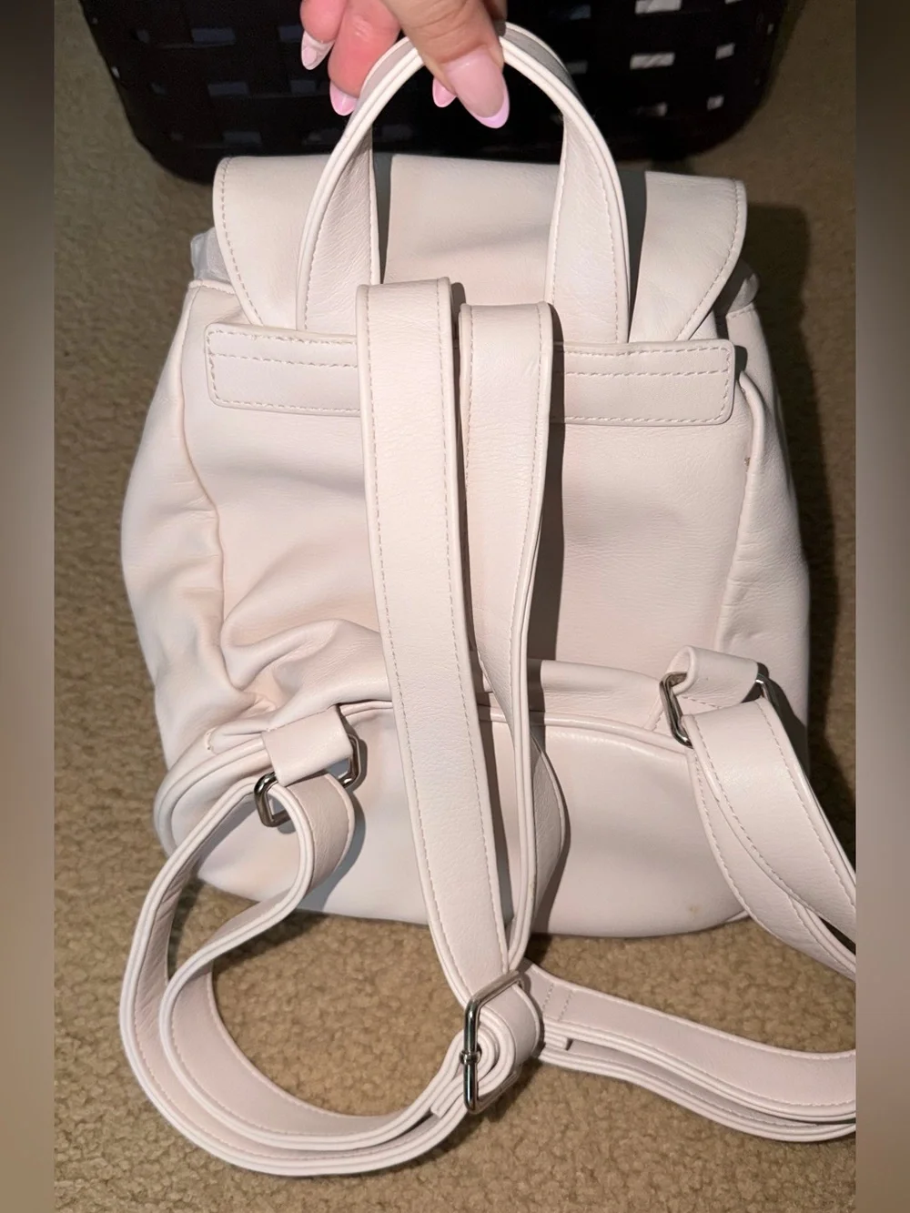 Women's Soft Pink Drawstring Backpack